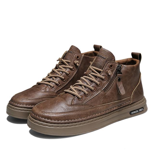 Men 'S Boots Winter Cotton Shoes High -Top Fashion Casual Shoes Trend Martin Boots Flat Shoes Korean Version Tooling Shoes Student
