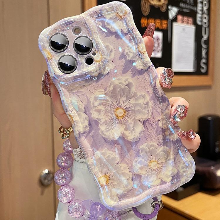 Blu-ray Suitable for Apple 17 Mobile Phone Case Iphone14promax with Lanyard Wrist Chain 13 Women's New 16 All Inclusive 15