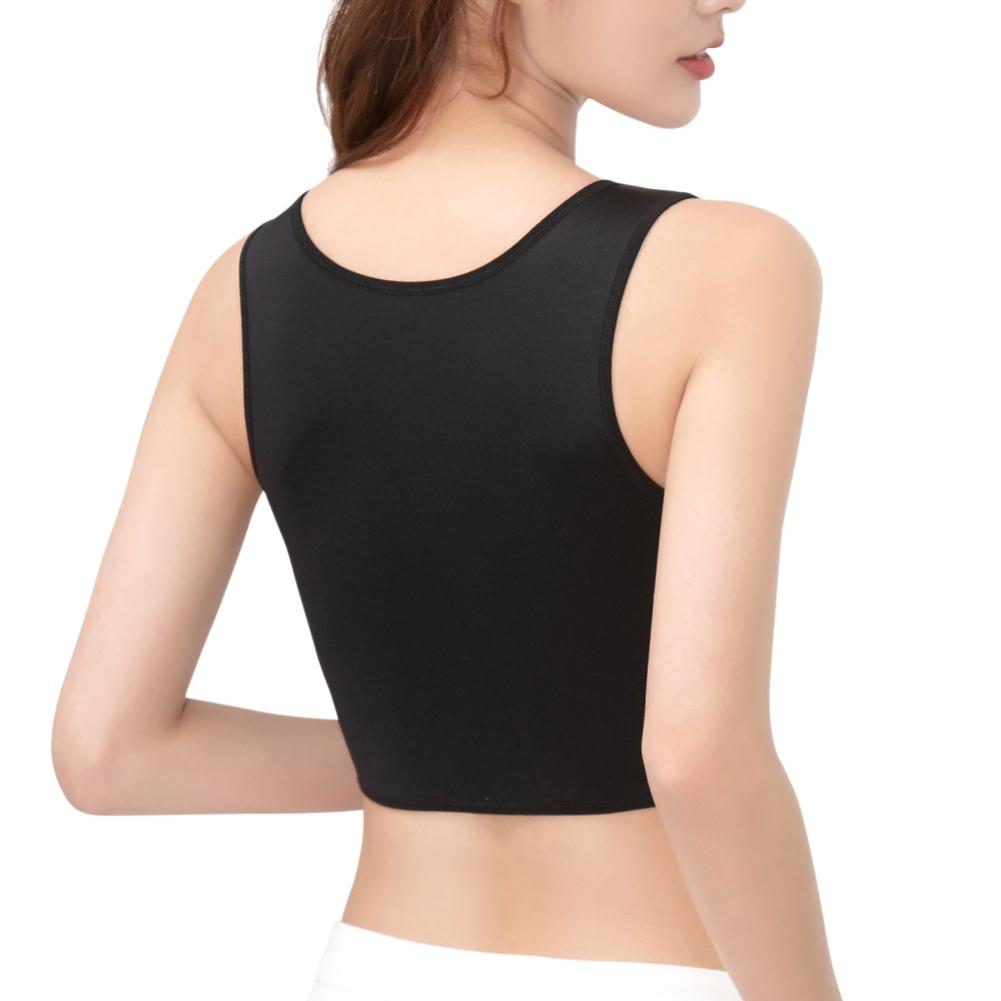 Corsetto con cerniera frontale Gilet piatto Fascia toracica Lesbica Tomboy Senza cuciture Canottiera modellante da donna Bustier IntimoModellatore taglie forti