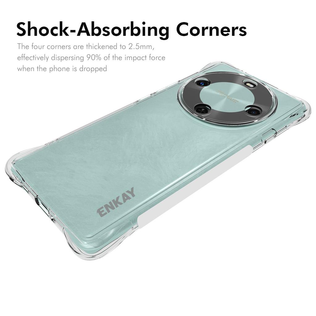 Pro Huawei Enjoy 70X Průhledný kryt na telefon ENKAY HAT PRINCE Nárazuvzdorný Protiskluzový TPU kryt