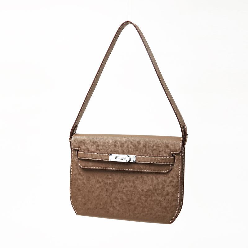 Genuine Leather Vintage Women's Bag Premium Sense All-in-one Underarm Commuter Messenger Bag Large Capacity Shoulder Crossbody Bag