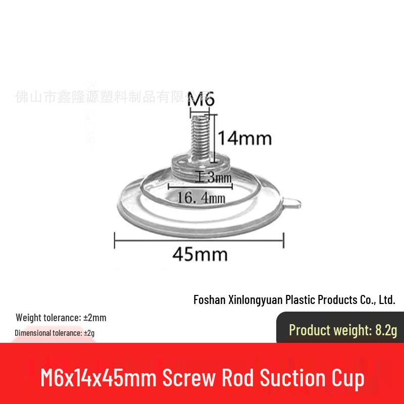 M4-M8 Transparente PVC-Saugnapf mit Gewindestange