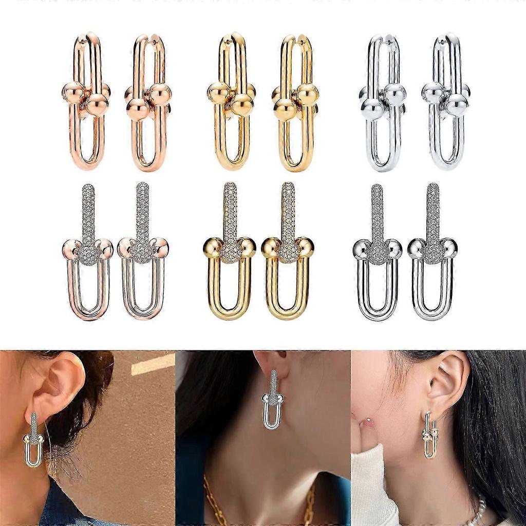 Unique Horseshoe Ear Jewelry Accessories Modern Earrings with Horseshoe Pendant Stylish Ear Jewelry For A Luxurious Look