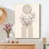 Bohemian Canvas Poster Vintage Minimalist Line Leaf Wall Art Geometric Prints For Modern Living Room Home Decor Unframed