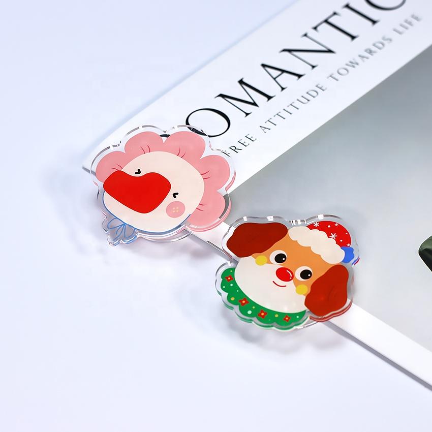 Christmas Anime Acrylic Mobile Phone Grips Blank Custom Uv Printing Phone Socket Holder For Phone Lay Flat
