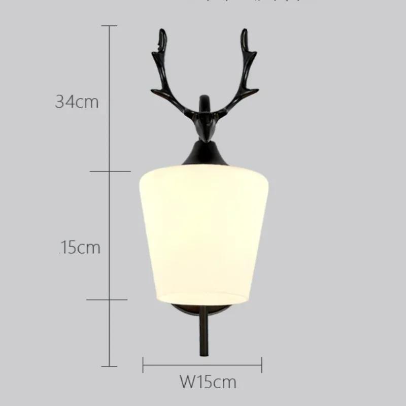 

Современный светодиодный настенный светильник Nordic Creative E27 Deer Head Iron Art Декоративный светильник для гостиной, спальни, прикроватной тумбочки, коридора, домашнего освещения чёрный