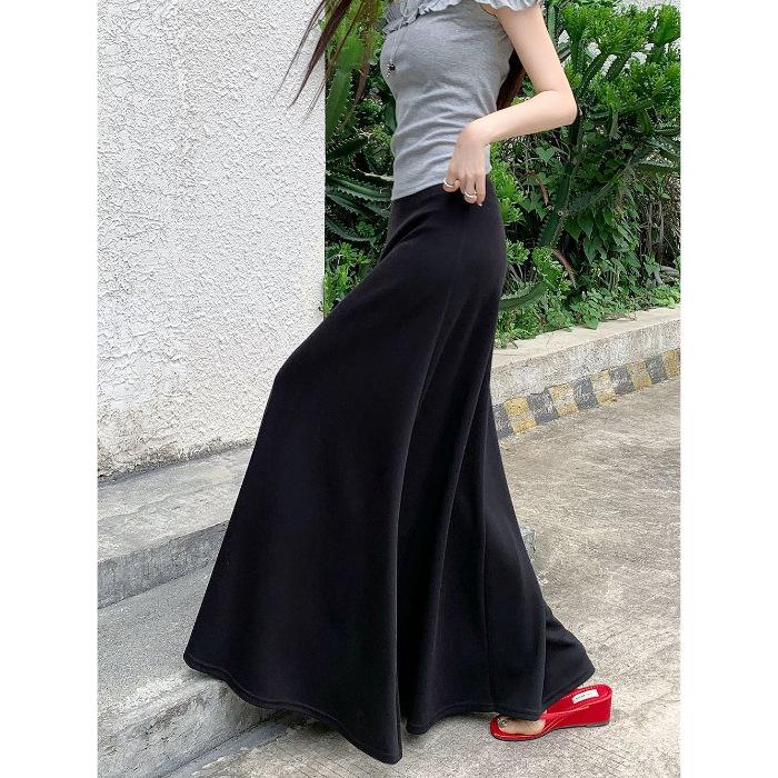 

Women s Elegant High Waist A-line Skirt: Casual, Slimming, and Versatile for Spring and Autumn M (recommended 90-110 jin) чёрный