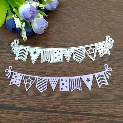 Plieninės vėliavos reklamjuostės dizainas Metaliniai štampavimo štampai Trafaretas Scrapbooking nuotraukų albumų kortelės popierinis amatas