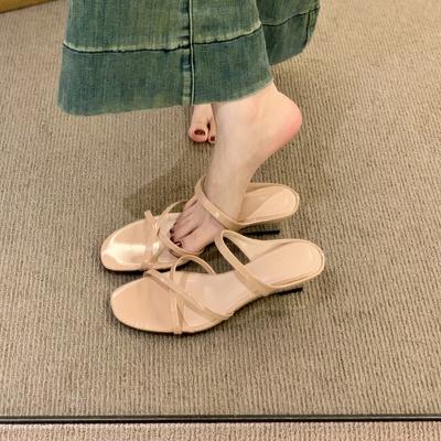 Wedge Heel Slippers Women's Outer Wear Summer 2025 New Fairy Style Gentle Cross with High-end Temperament Sandals