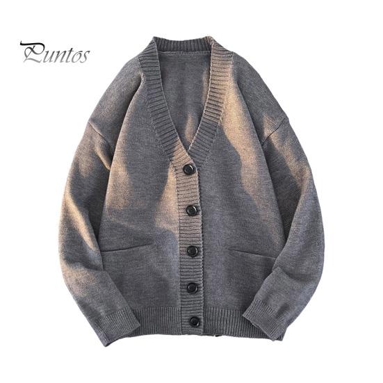 

Осень-зима мужской свитер кардиган с V-образным вырезом, толстый эластичный, с длинными рукавами, облегающий, теплый, однотонный, трикотаж, повседневная одежда, свитер, пальто XL серый