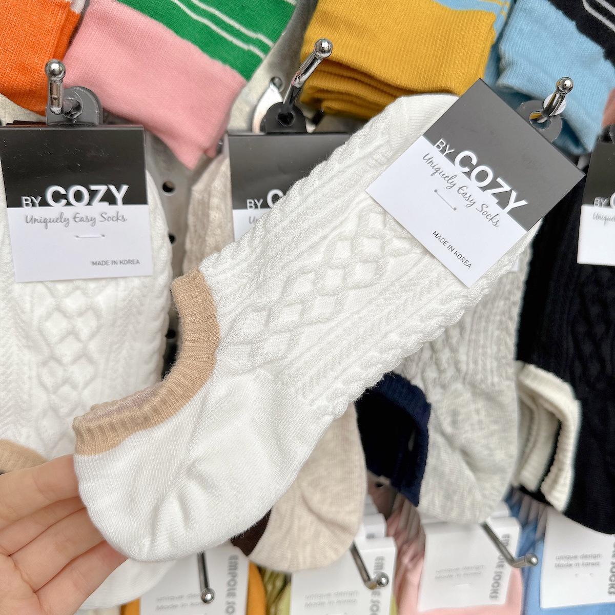 In Stock: 2026 Spring/Summer Women s No-Show Embossed Plaid Socks - Versatile Solid Colors One Size