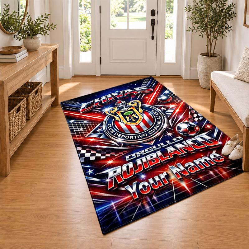 Deportivo guadalajara Custom Name Personalized Rug Non‑Slip Doormat Floor Carpet Housewarming Birthday Gift for Family Friends
