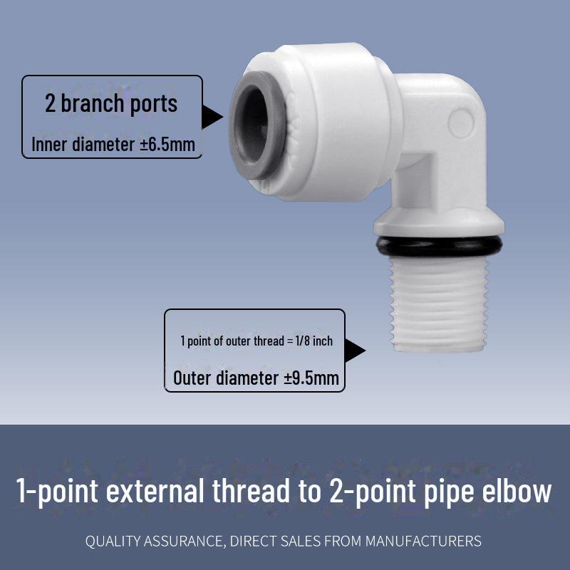 

Универсальные принадлежности для соединителей для водоочистителей: Соединители 2, 3, 4 точки, внутренняя/наружная резьба, труба, машина для очистки воды, шаровой кран, колено.