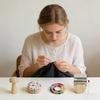 Mini Darning Loom Kit Wooden Darning Mushroom Knit Patch Maker Kit Weaving