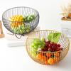 Household Fruit Plate Thickened Iron Fruit Bowl with Large-Capacity Draining Design for Kitchen Countertop Storage Anti-Rust Snack Basket Creative