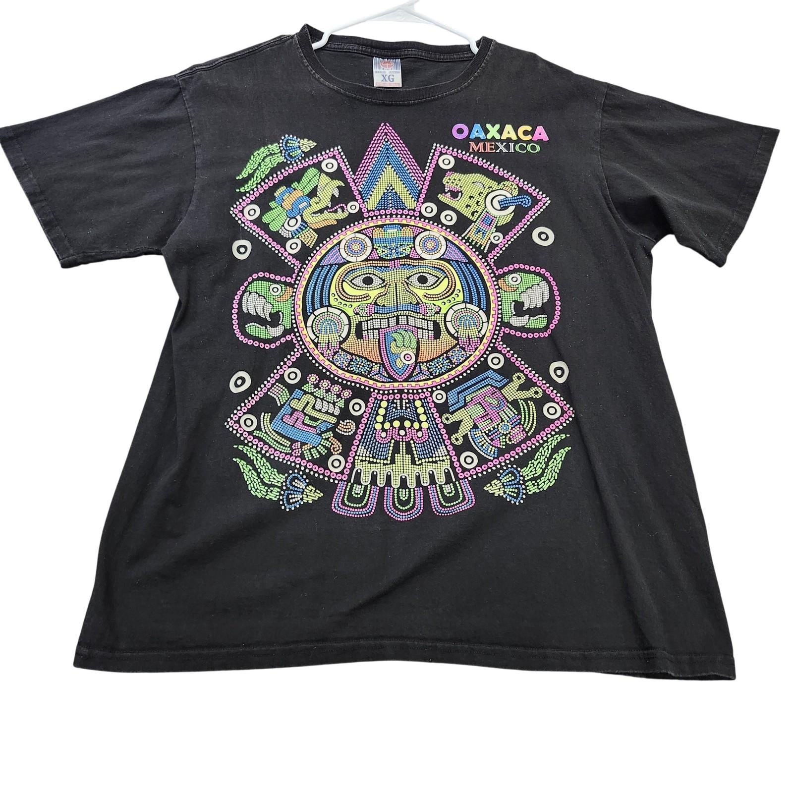 Codigo Cotton Shirt Mens XL Black Oaxaca Mexico Aztec Tee Travel Souvenir Unisex T-Shirt M