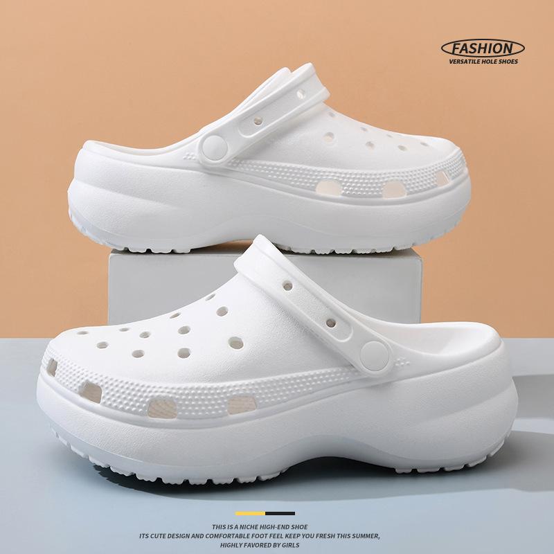 Hole shoes women's summer new breathable outer wear EVA slippers thick sole heightening non-slip wear-resistant beach sandals