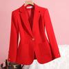 2025 Women's Red Slimming Blazer: Elegant Spring/Autumn High-End Suit for Office & Leisure