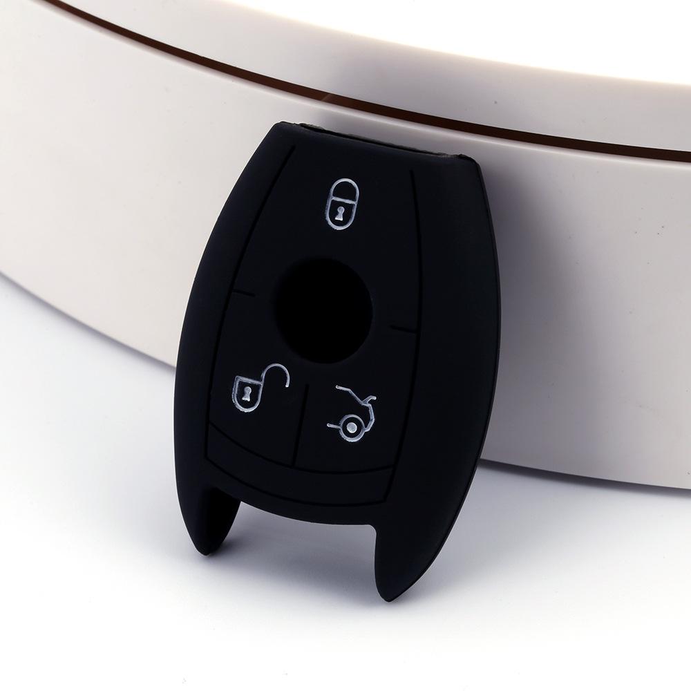 Suitable for Mercedes-Benz C200 Smart 3-button NEC Silicone Key Cover BENZ Soft Key Bag G50 Car Remote Control Protective Cover
