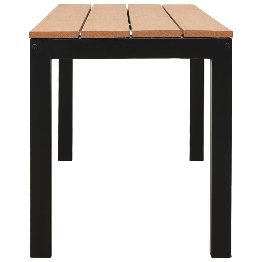 Vidaxl Ławka Ogrodowa, 110 Cm, Stal I Wpc, Brązowo-Czarna