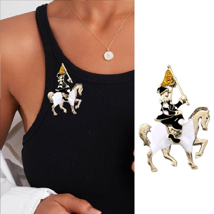 Elegant Equestrian Pin Fashion Knight Horse Brooch Pin Accessory For Women Girls Garments Accessories