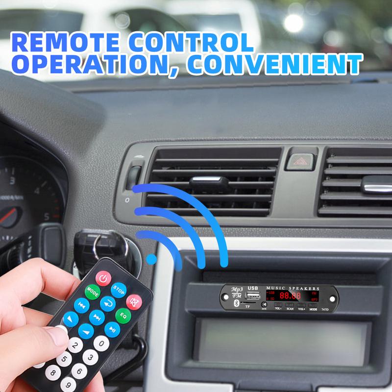 KEBIDU Bluetooth 5.0 MP3 WMA Decoder Board DC 12V Wireless Audio Module Car MP3 Player With Remote Control USB AUX FM TF Radio