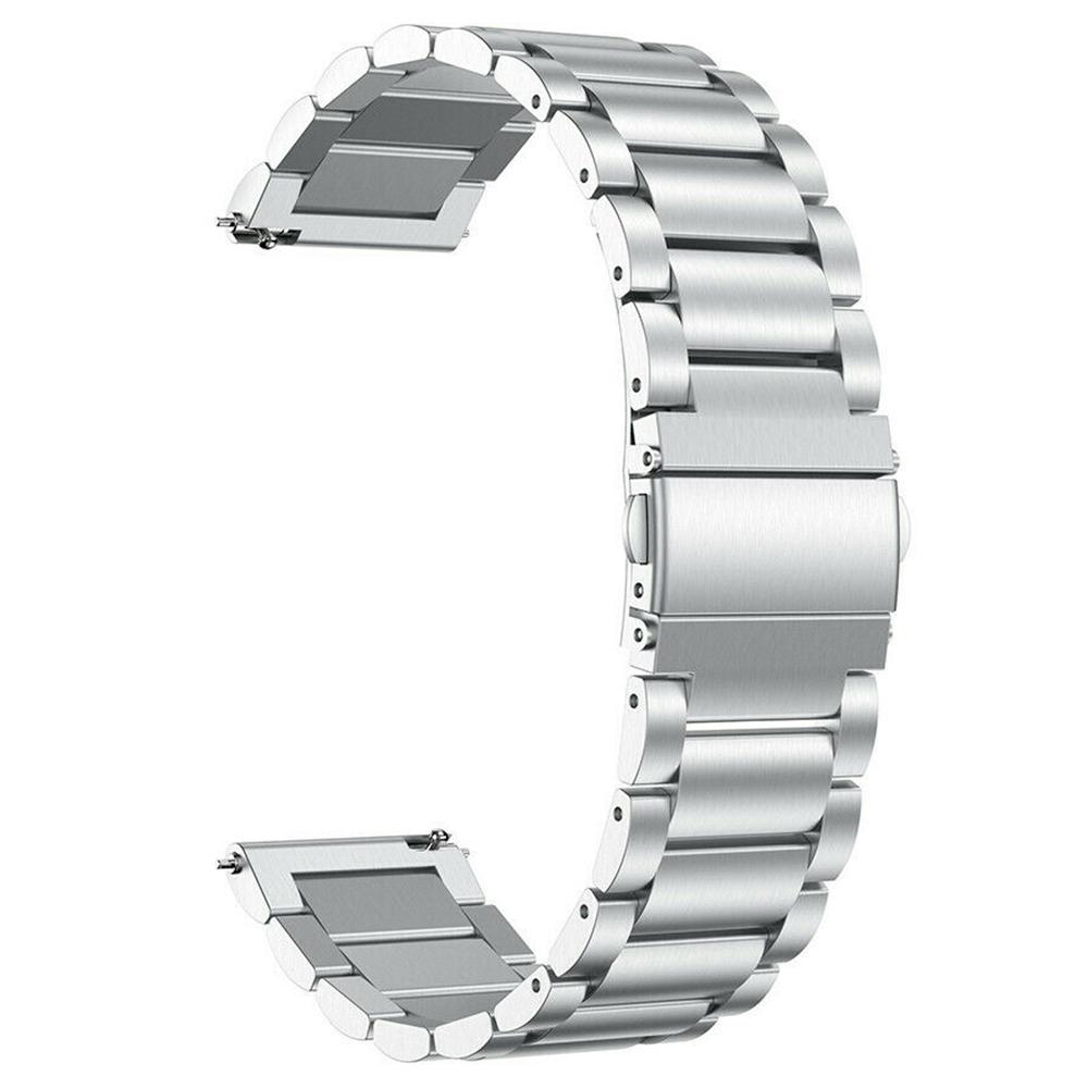 

For Garmin Vivoactive 4 Replacement Strap 22mm 3-Bead 316L Stainless Steel Smartwatch Band Silver