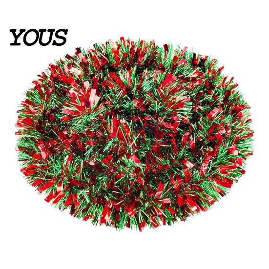 Vibrant Festive Atmosphere Decor 78.7 Inch Christmas Tinsel Garland, Shiny Metallic Twist Hanging Garland Bendable Holiday Party for Xmas Tree,