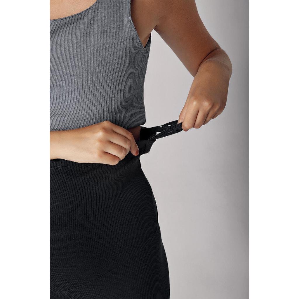 Ribbed Adjustable High Waist Flexible Maternity Tights F03