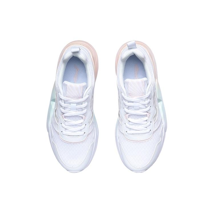 Li-Ning Li Ning Cushioning Slip Resistant Abrasion Resistant Low top Running Shoes Women's White Apricot AGCR074-4