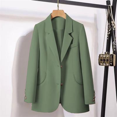 Autumn Green Suit Jacket for Women British Style Loose Design Versatile Small Suit for Women Jackets & Coats Women’s