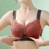 Women's Lace Full-Cup Wirefree Bra – Supportive, Breathable, Anti-Sag, Plus Size, Beautiful Back Design