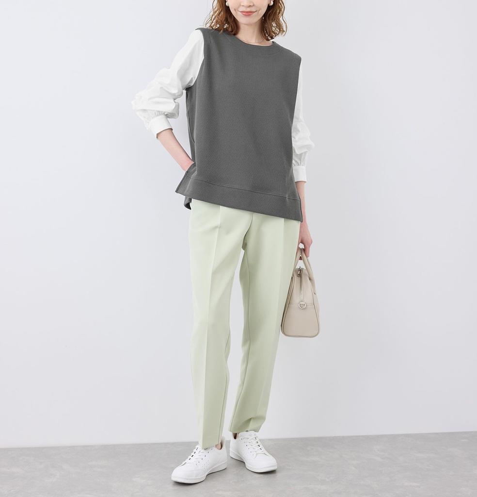 ROPE PICNIC Woven Fabric Combination Gray Women's Pullover, (07)