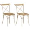 Day and Night - Day and Night Cross Back Chairs 2 Pcs Solid White Mango Wood