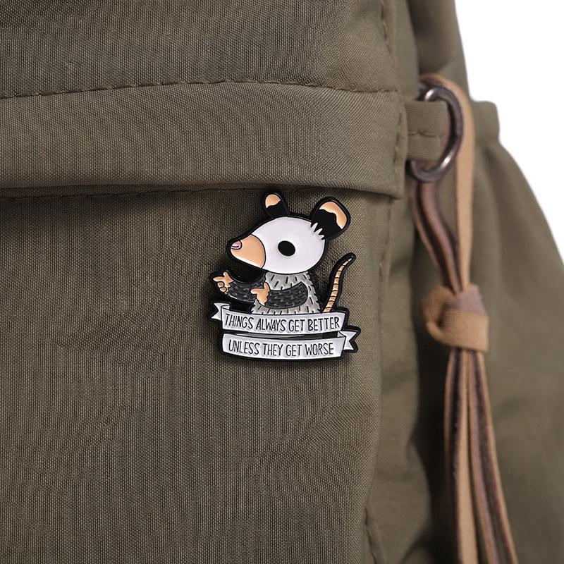 Mouse Adorable Cartoon Brooch Creative Letter Pin Unique Fashion Accessory For All