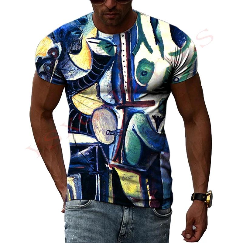Impressionist Master Picasso Classic Oil Painting 3D HD Print Men And Women Art Taste Charm Short Sleeve Round Neck T-shirt Top