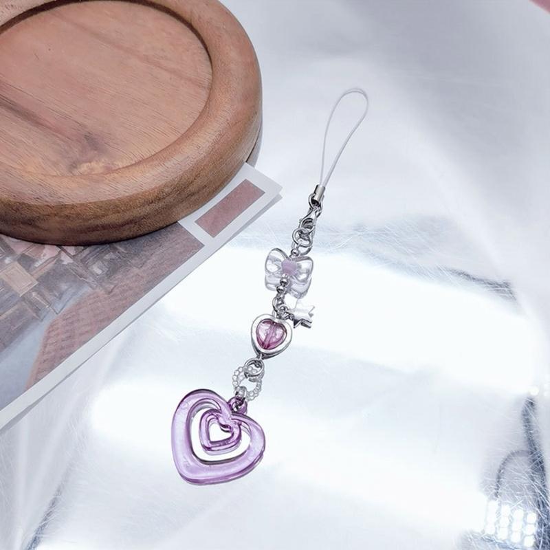 Trendy Phone Accessory Cute Phone Jewelry Dopamine Lovely Phone Pendants Alloy Acrylic Material Phone Charm for Phone