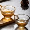 Japanischer hitzebeständiger Glas-Teetasse Kreativ Mini Gehämmert Goldrand Kung Fu Teeschale Teetassen Haushalt Wasserbecher