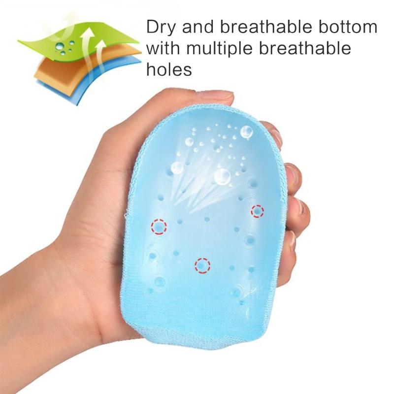 Unisex Height Increase Socks Thickened Invisible Silicone Shoe Lift Heel Pads Anti-Slip Open Toe Socks Shoe Accessories
