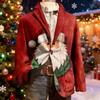 Men's Ugly Christmas Corduroy Warm Pocket Suit Jacket Cardigan Men's Casual Suit