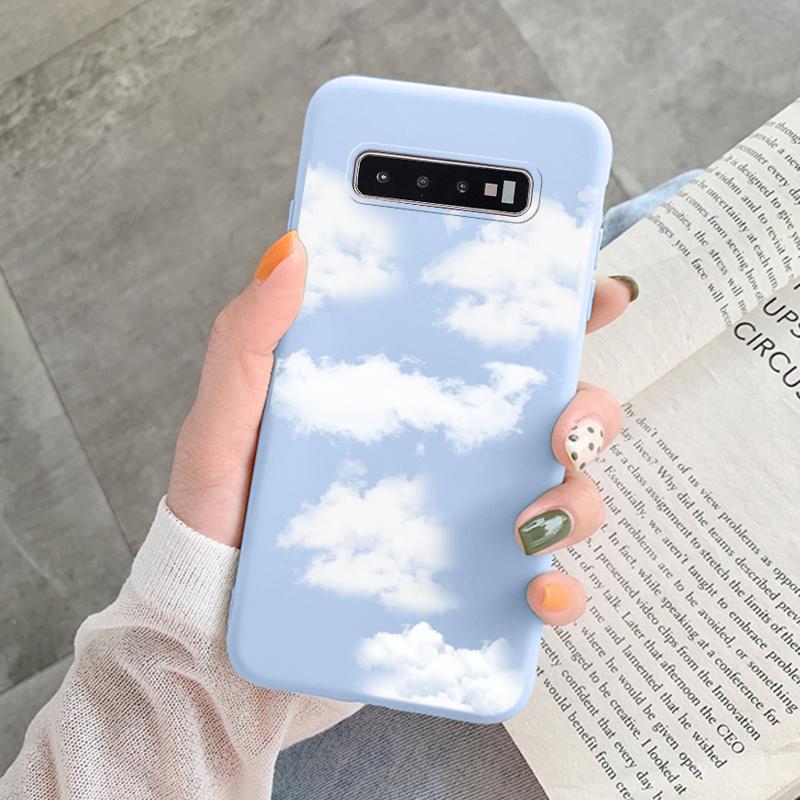 Case For Samsung Galaxy S10 Plus S 10 S10E Cover Cloud Graffiti Illustration Kanagawa Label Silicone Fundas For Samsung S10 S10e