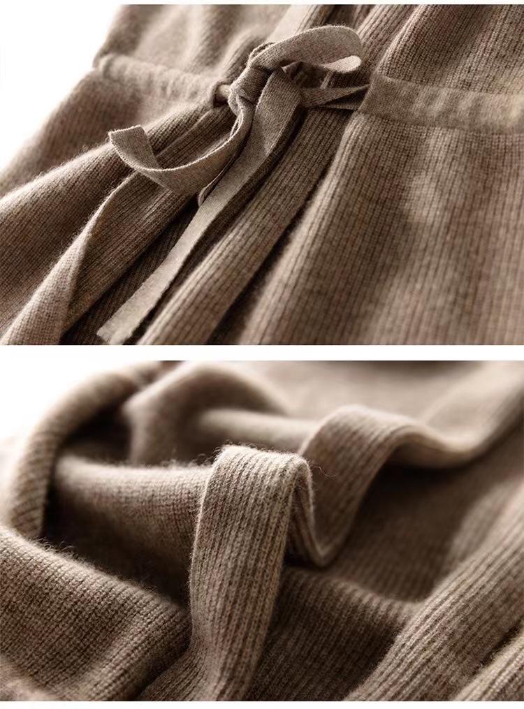 2026 Autumn/Winter 100% Wool Sleeveless Knit Vest Cardigan with Tie