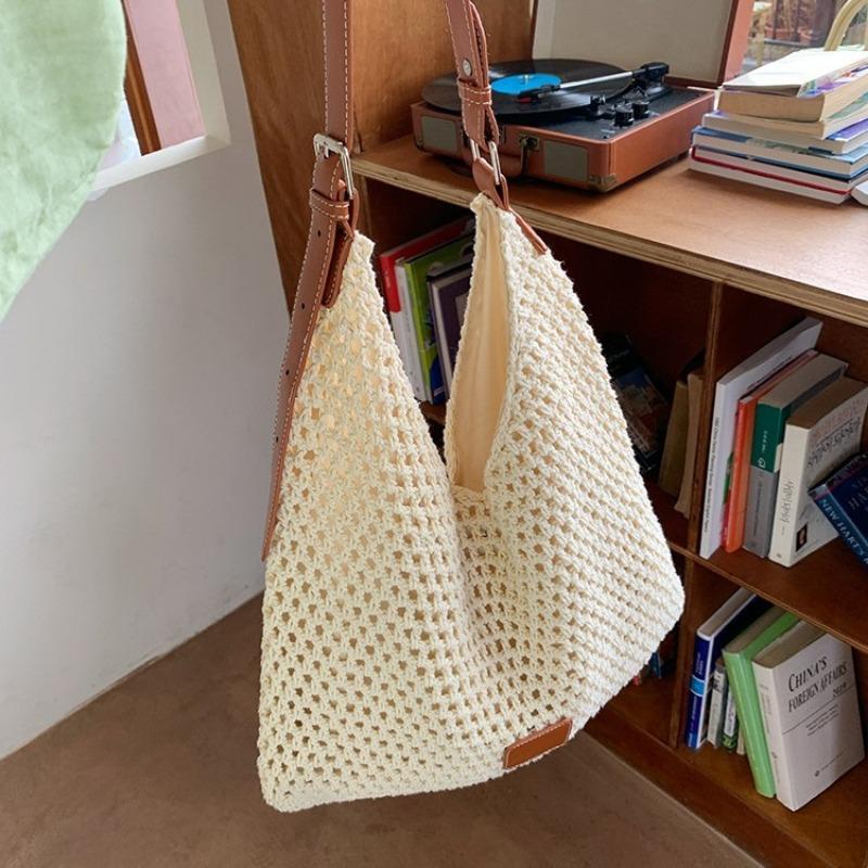 Woven Hollow Bag Women's New Summer Seaside Vacation Travel Tote Bag Beach Bag Shoulder Messenger Bag