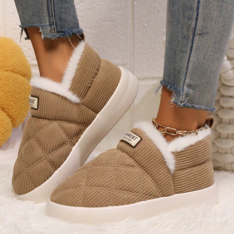 Fleece thickened snow boots women's winter new indoor women's shoes boots short boots student warm cotton shoes