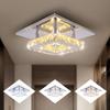 Kleiner LED-Kronleuchter Halbeinbau Kristallbeleuchtung Moderne Deckenkristalllampe für Schlafzimmer Esszimmer Flur (Warm)