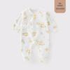 Pure Cotton Baby Bodysuit with Hand and Foot Covers, All-Season Newborn Romper, Baby Monk Outfit