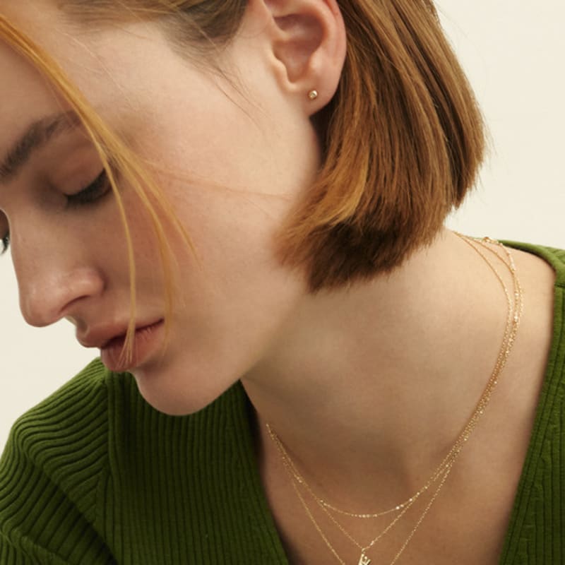 LUNNE 14k Diamond Sphere Ball Earrings (14k Gold) #LCE02