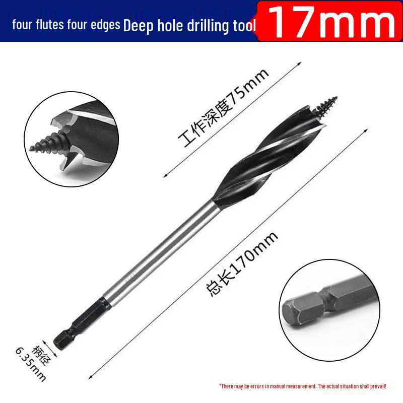 Burghiu Treaptă pentru Prelucrarea Lemnului cu Coadă Hexagonală și Patru Caneluri pentru Mărirea Găurilor în Uși, Broaște, Sertare și Plăci de Lemn.