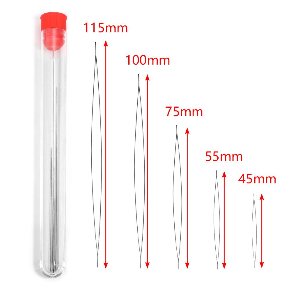 5pcs Beading Needles Open Big Eye Beading Pins For DIY  Necklace Jewelry Making Tools Accessories Self Threading Needle Pins