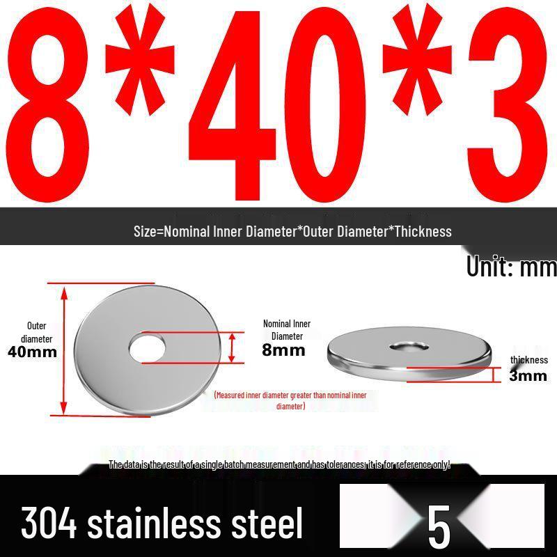 Thickened 304 Stainless Steel Flat Washer Spacer (M2-M36)